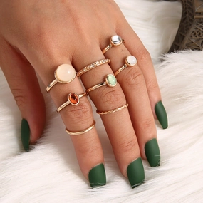Wholesale Alloy Ring 8 Piece Set