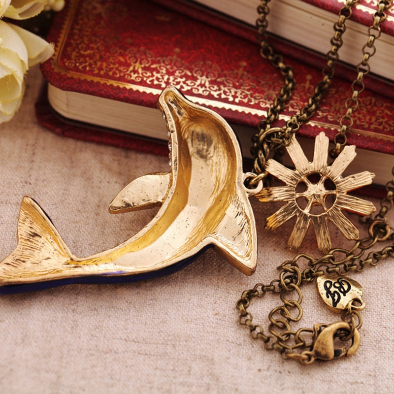 Wholesale Alloy Small Dolphin Pendant Necklace