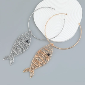 Wholesale Alloy Small Fish Pendant Earrings