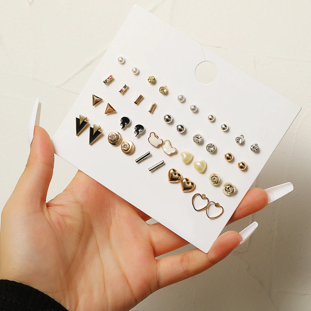 Wholesale Alloy Small Stud Earrings Multiple Pairs For One Week Earrings