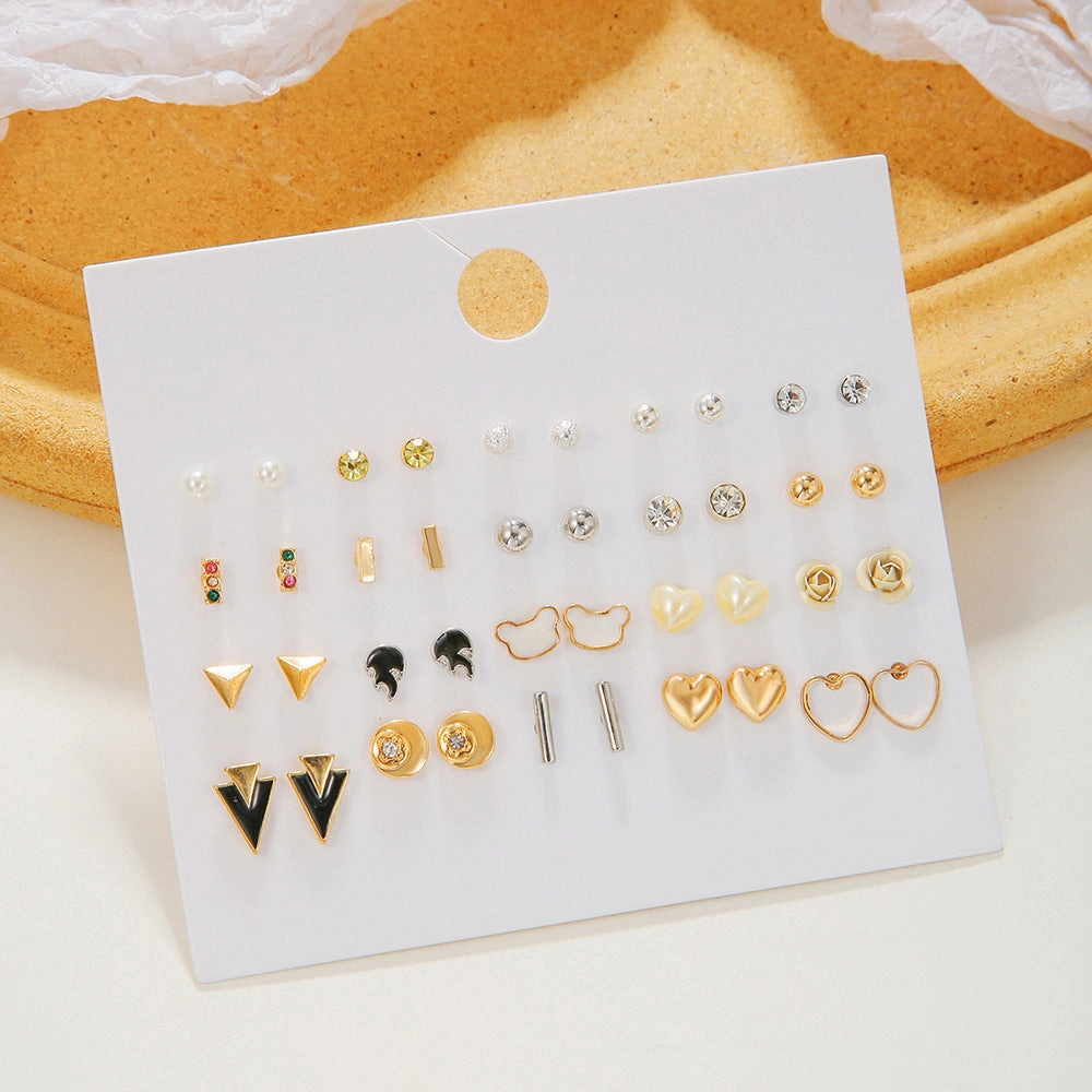 Wholesale Alloy Small Stud Earrings Multiple Pairs For One Week Earrings