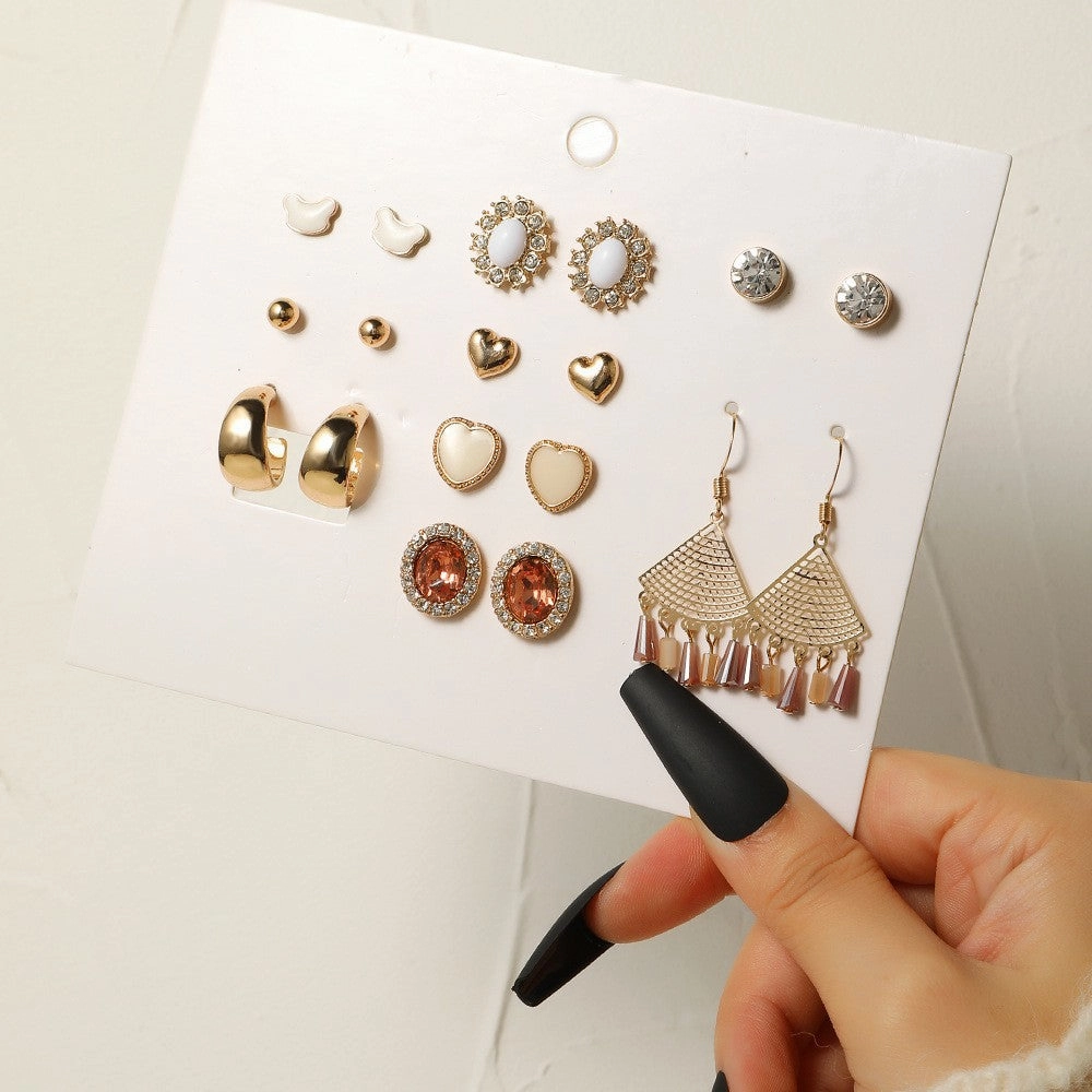 Wholesale Alloy Small Stud Earrings Multiple Pairs For One Week Earrings