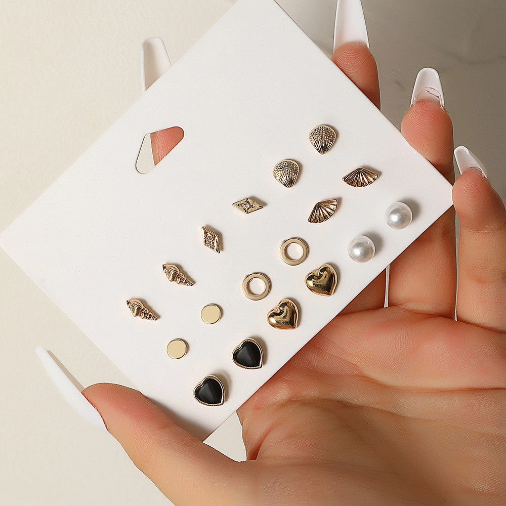 Wholesale Alloy Small Stud Earrings Multiple Pairs For One Week Earrings