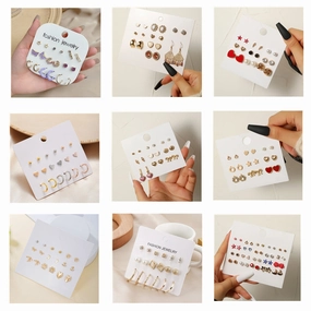 Wholesale Alloy Small Stud Earrings Multiple Pairs For One Week Earrings