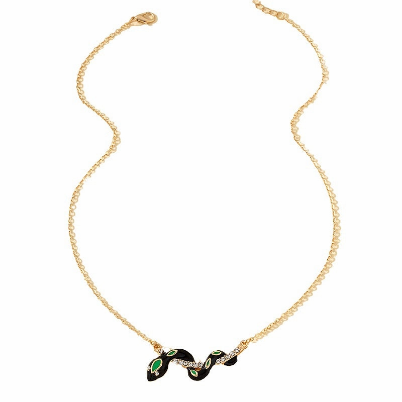 Wholesale Alloy Snake Totem Enamel Necklace