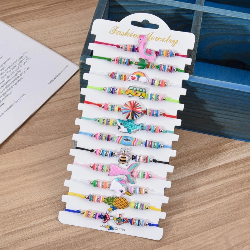 Wholesale Alloy Soft Pottery Animal Woven Bracelet