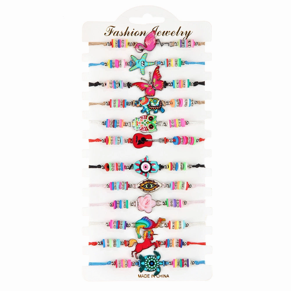 Wholesale Alloy Soft Pottery Animal Woven Bracelet