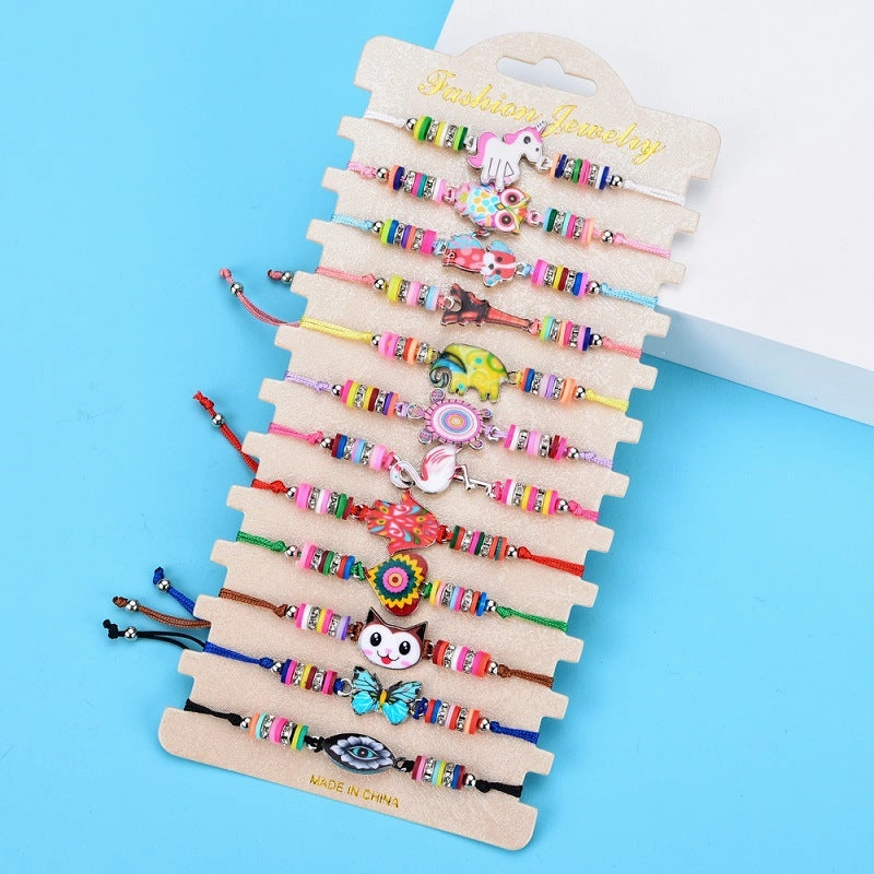 Wholesale Alloy Soft Pottery Animal Woven Bracelet