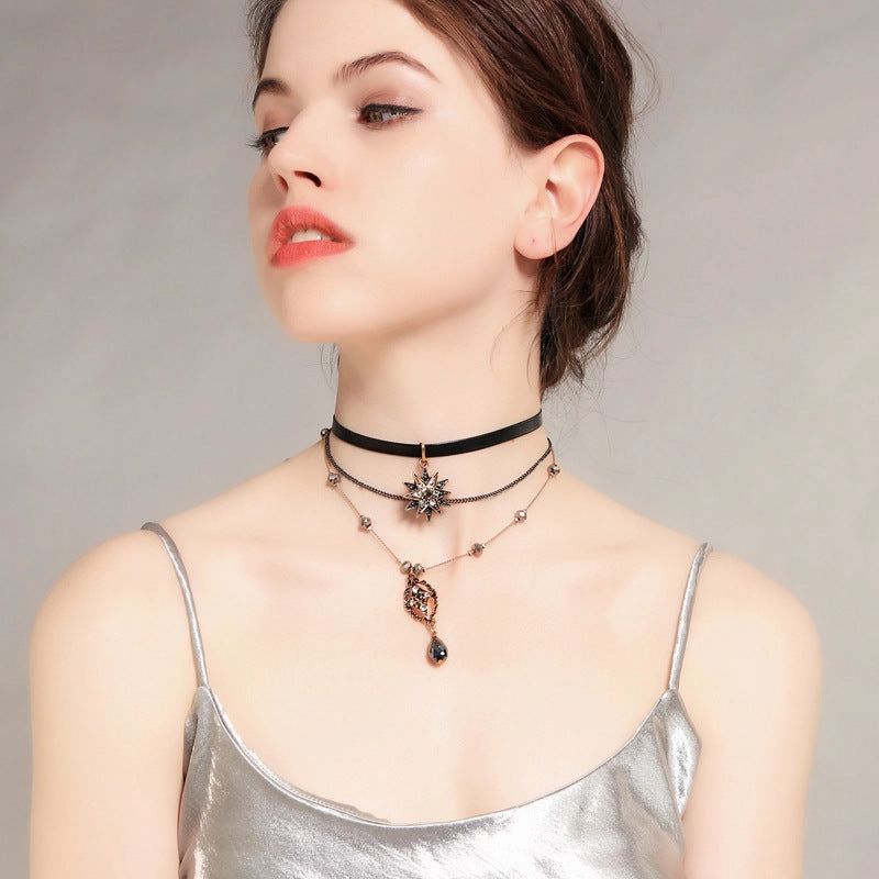 Wholesale Alloy Star Drop Pendant Necklace