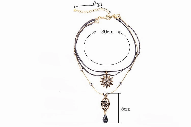 Wholesale Alloy Star Drop Pendant Necklace