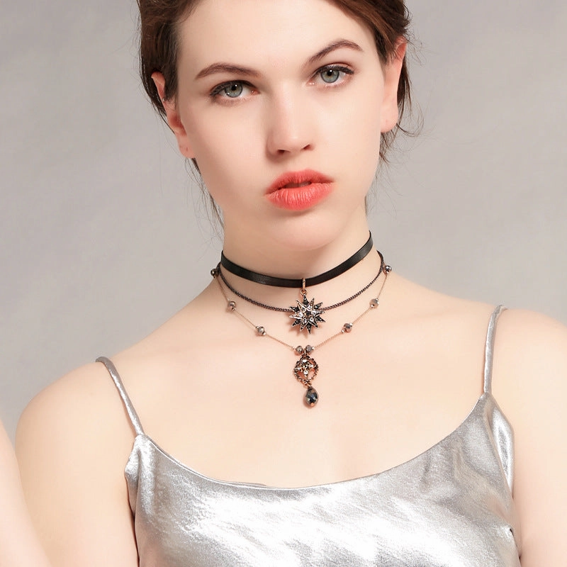 Wholesale Alloy Star Drop Pendant Necklace
