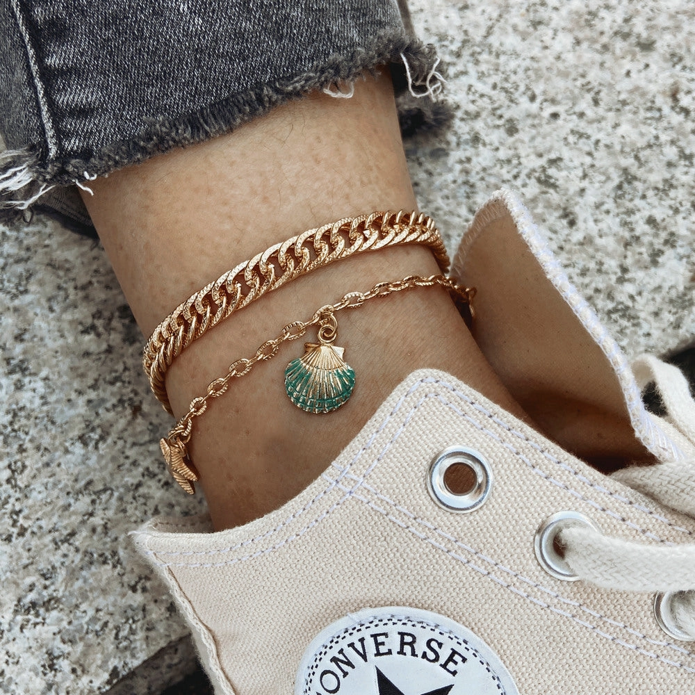 Wholesale Alloy Starfish Shell Pendant Bracelet