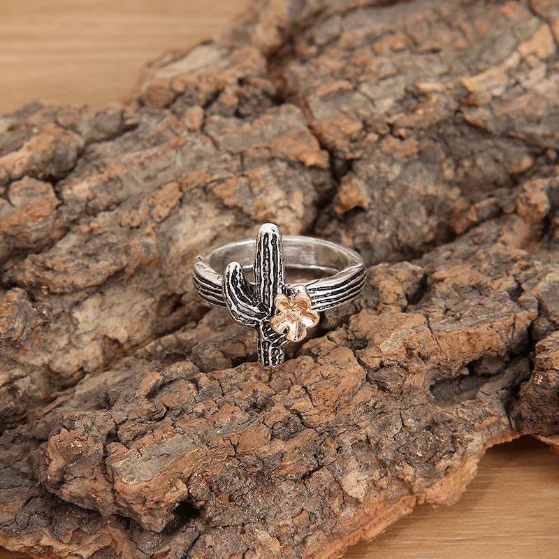 Wholesale Alloy Western Vintage Cactus Ring