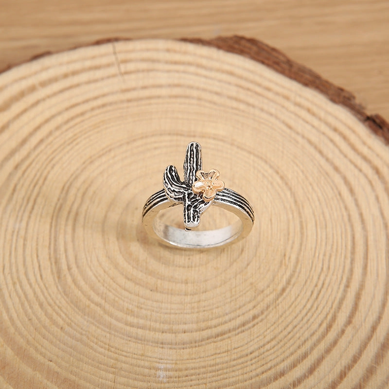 Wholesale Alloy Western Vintage Cactus Ring