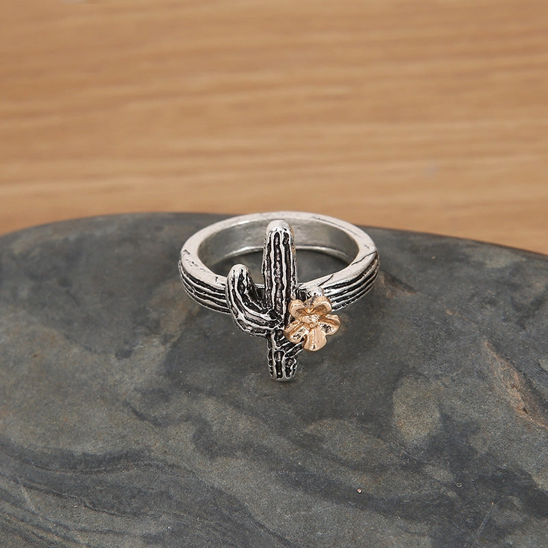 Wholesale Alloy Western Vintage Cactus Ring