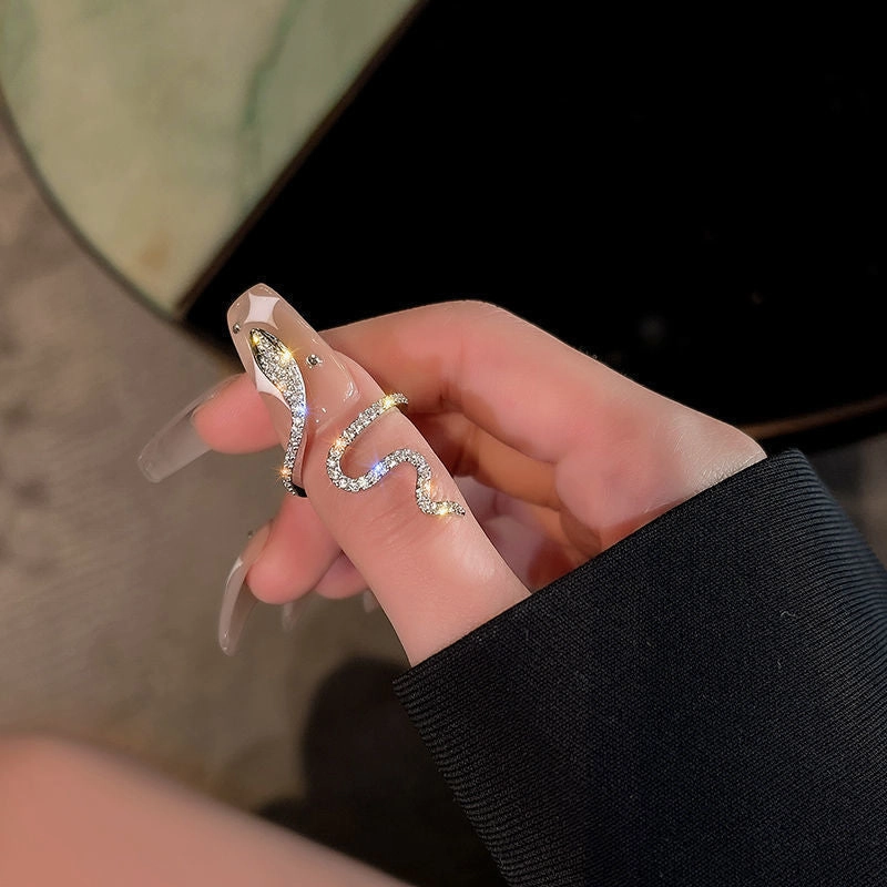 Wholesale Alloy Zircon Wrapped Snake Rings