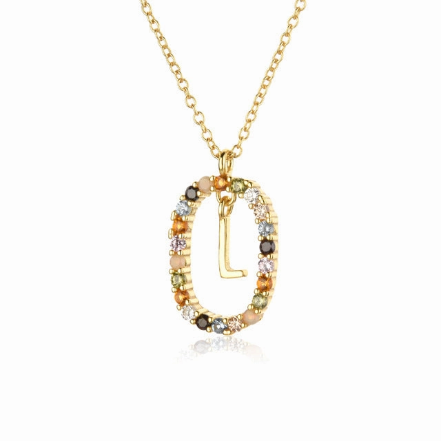Wholesale Alphabet Gemstone Crystal Copper Necklaces