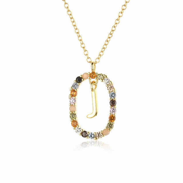 Wholesale Alphabet Gemstone Crystal Copper Necklaces