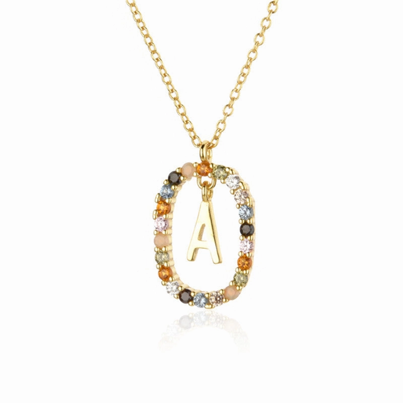 Wholesale Alphabet Gemstone Crystal Copper Necklaces