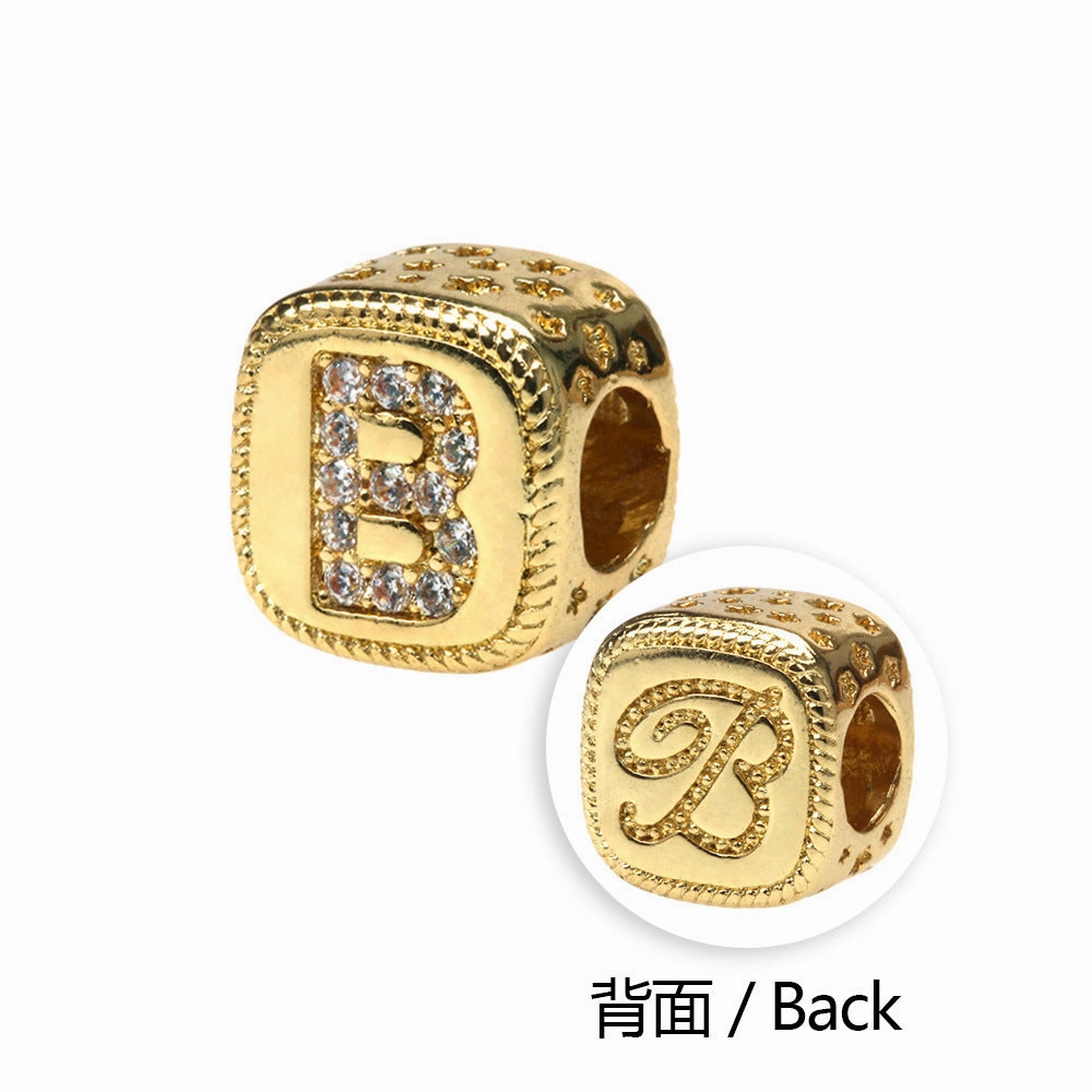 Wholesale Alphabet Snake Gold Plated Copper Beaded Bracelets