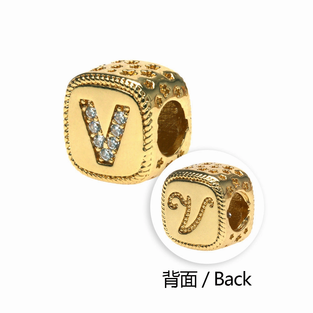 Wholesale Alphabet Snake Gold Plated Copper Beaded Bracelets