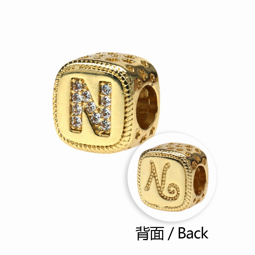 Wholesale Alphabet Snake Gold Plated Copper Beaded Bracelets