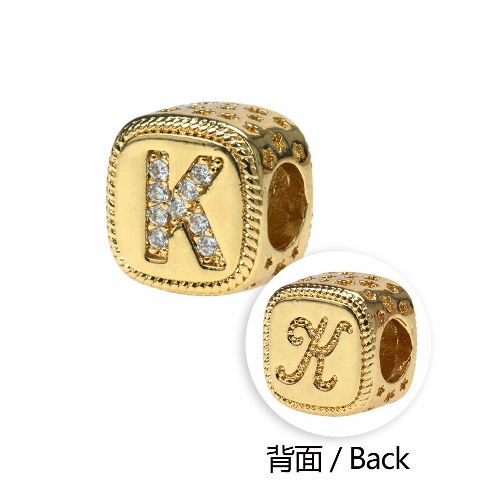 Wholesale Alphabet Snake Gold Plated Copper Beaded Bracelets