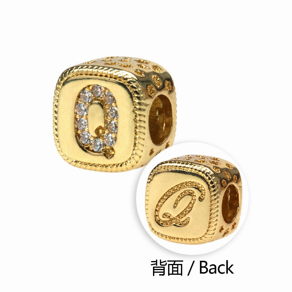 Wholesale Alphabet Snake Gold Plated Copper Beaded Bracelets