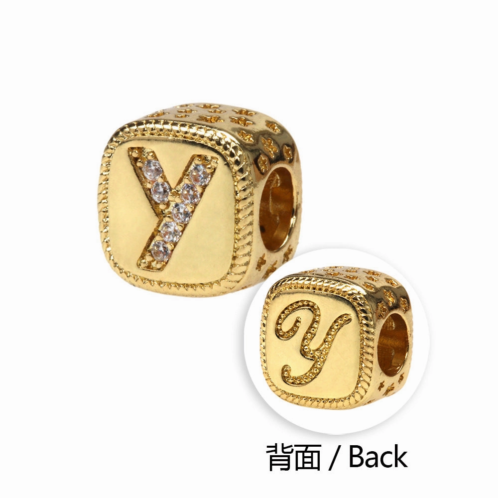 Wholesale Alphabet Snake Gold Plated Copper Beaded Bracelets