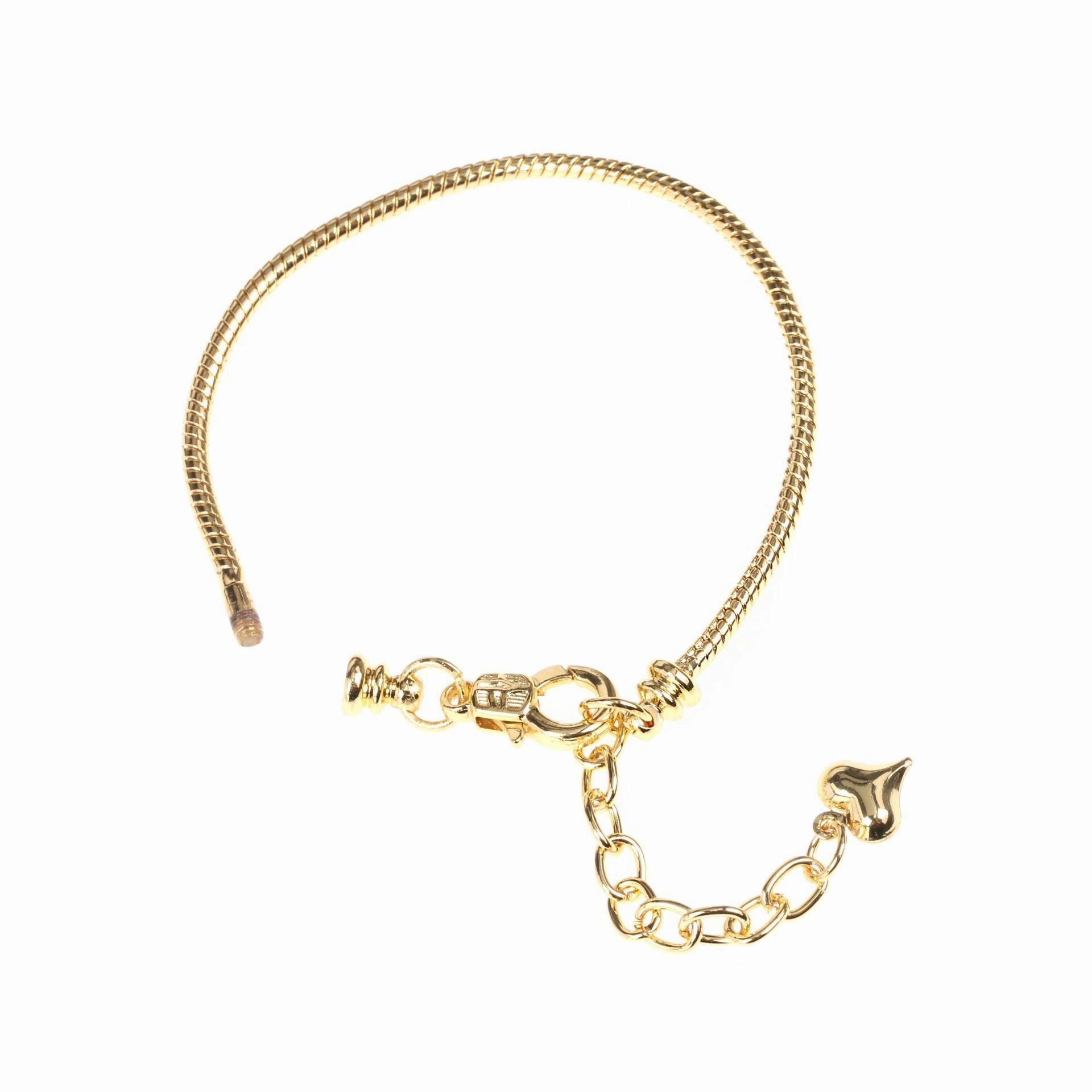 Wholesale Alphabet Snake Gold Plated Copper Beaded Bracelets