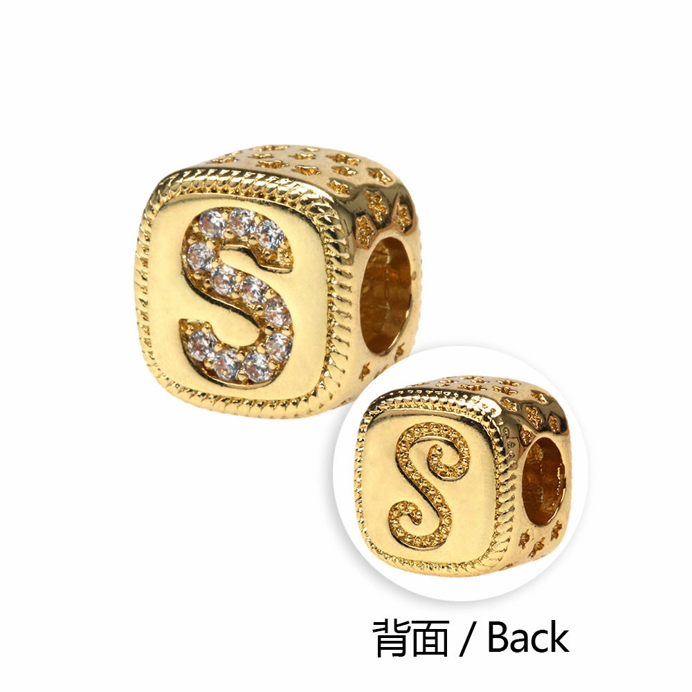 Wholesale Alphabet Snake Gold Plated Copper Beaded Bracelets