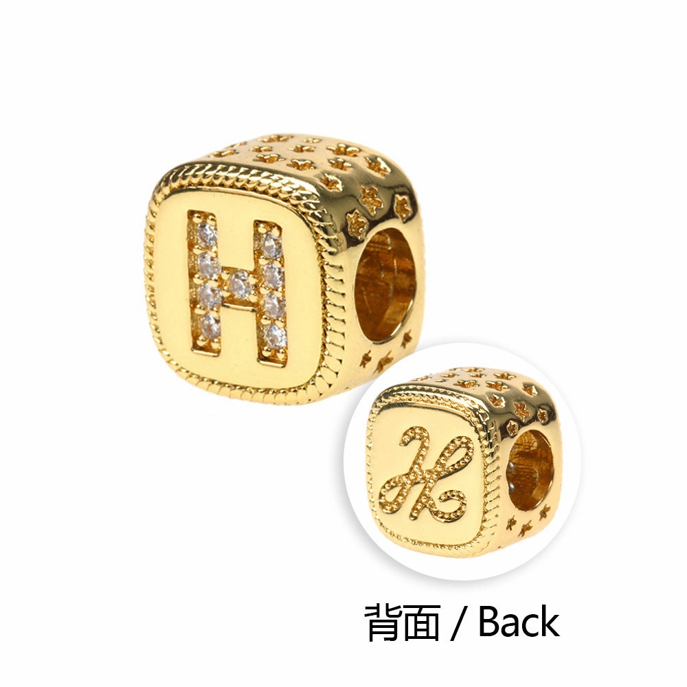 Wholesale Alphabet Snake Gold Plated Copper Beaded Bracelets