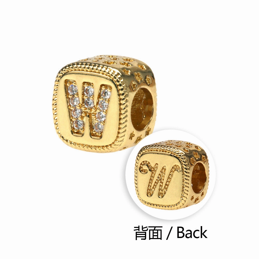 Wholesale Alphabet Snake Gold Plated Copper Beaded Bracelets