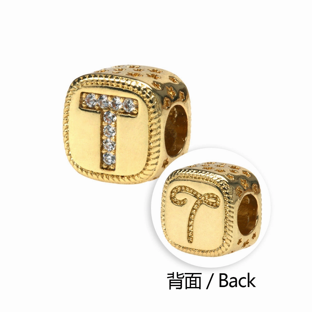 Wholesale Alphabet Snake Gold Plated Copper Beaded Bracelets