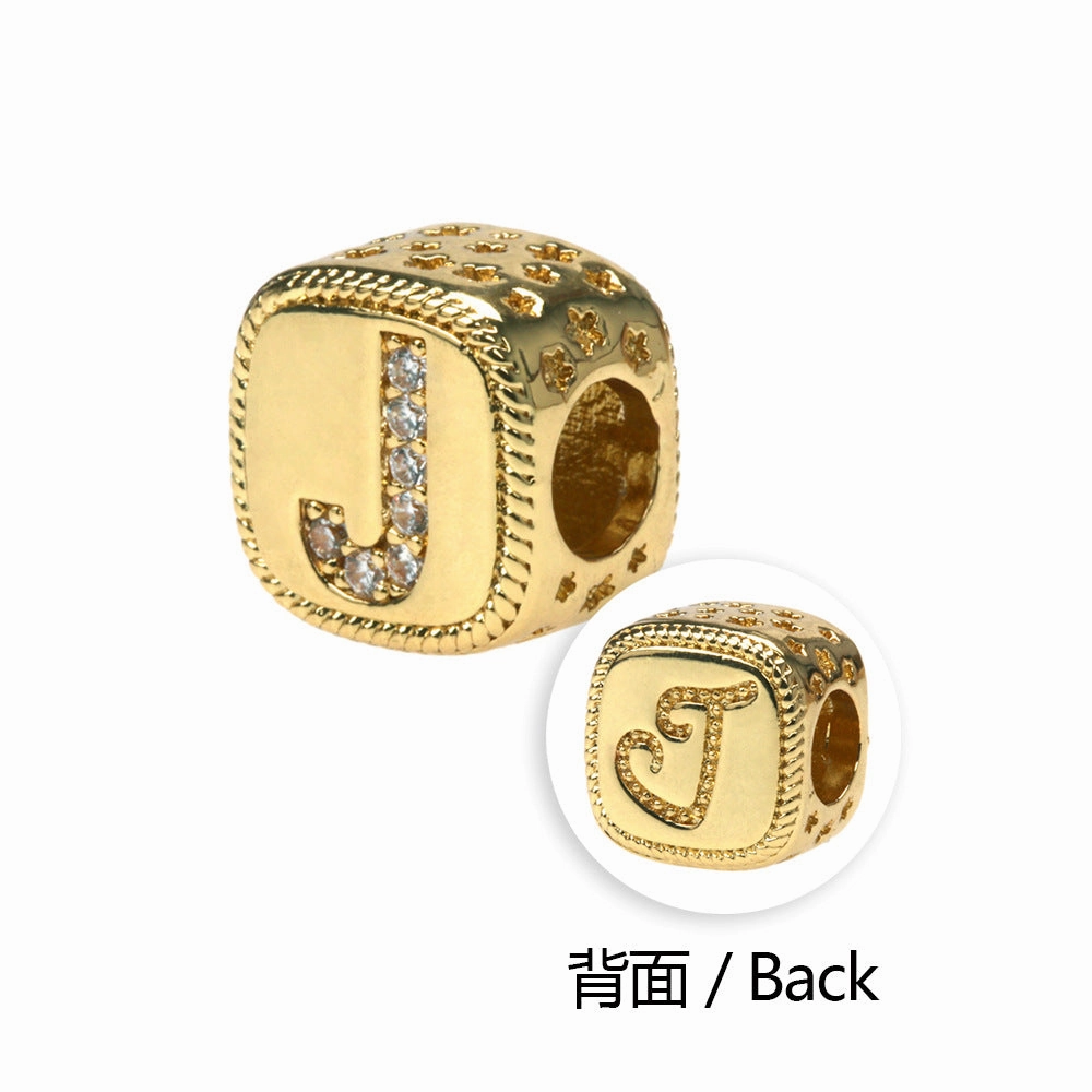 Wholesale Alphabet Snake Gold Plated Copper Beaded Bracelets