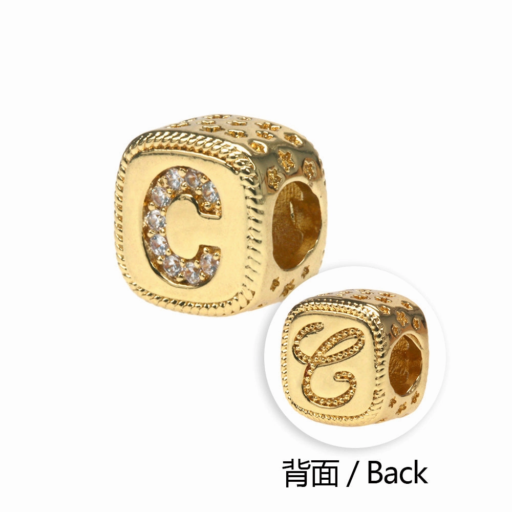 Wholesale Alphabet Snake Gold Plated Copper Beaded Bracelets