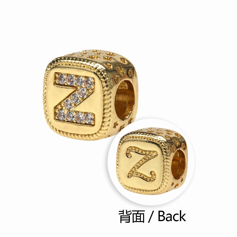 Wholesale Alphabet Snake Gold Plated Copper Beaded Bracelets