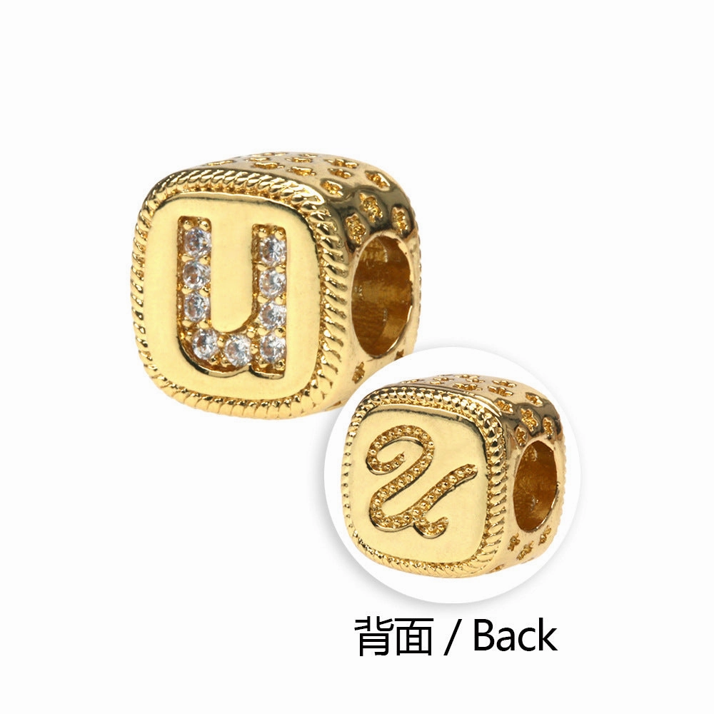 Wholesale Alphabet Snake Gold Plated Copper Beaded Bracelets