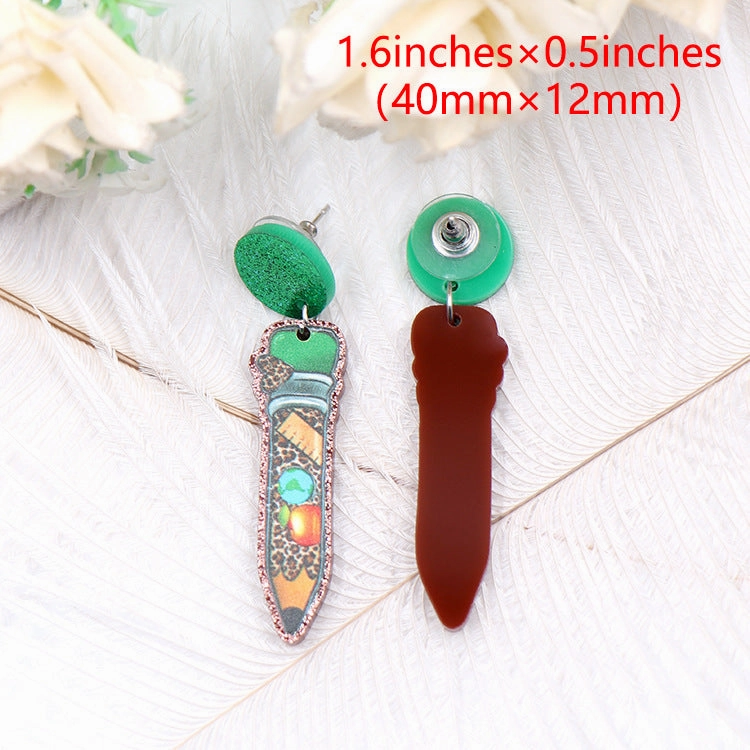 Wholesale Amazon Baseball Book Apple Personality Pencil Earrings