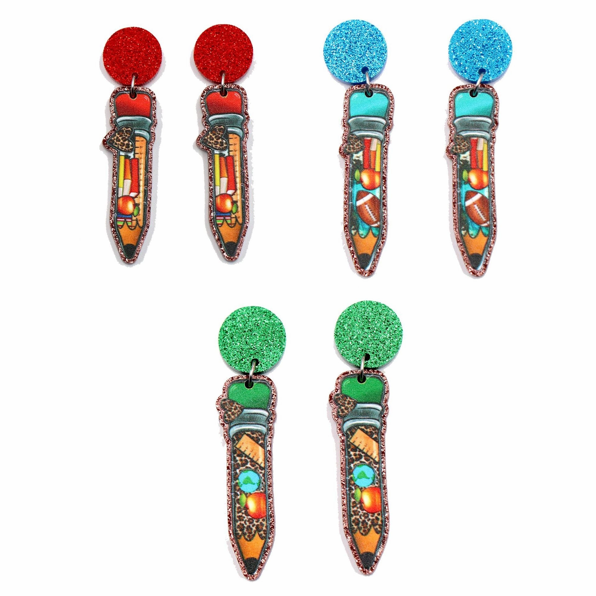 Wholesale Amazon Baseball Book Apple Personality Pencil Earrings