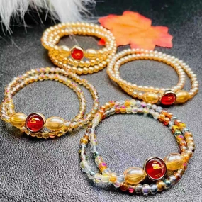 Wholesale Amber Champagne Gold Glass Bracelet