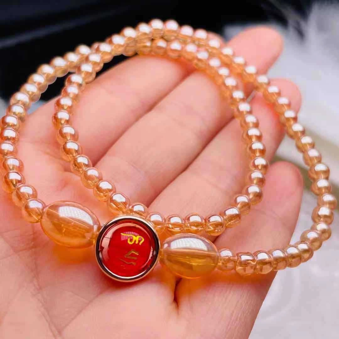 Wholesale Amber Champagne Gold Glass Bracelet