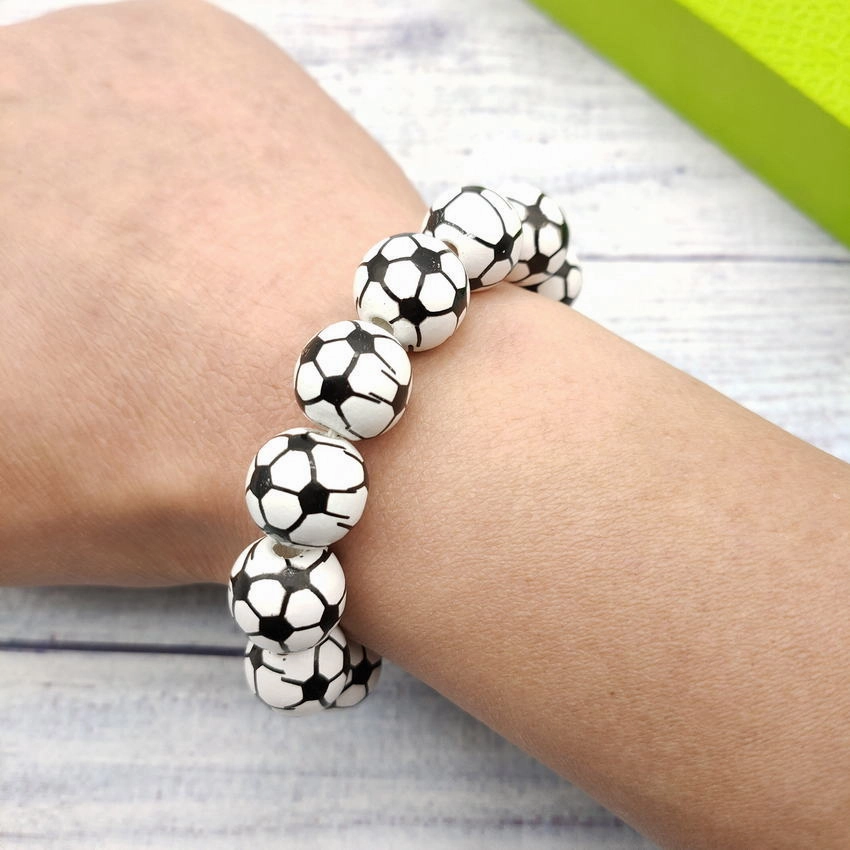Wholesale American Flag Baseball Softball Basketball Soccer Volleyball Wooden Beads Bracelet