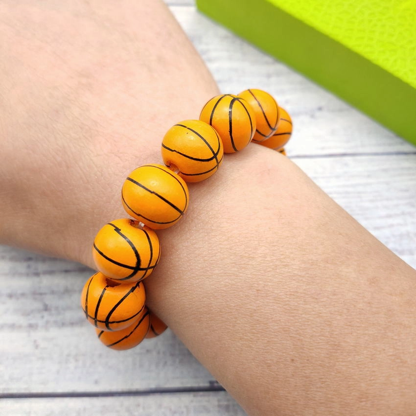 Wholesale American Flag Baseball Softball Basketball Soccer Volleyball Wooden Beads Bracelet