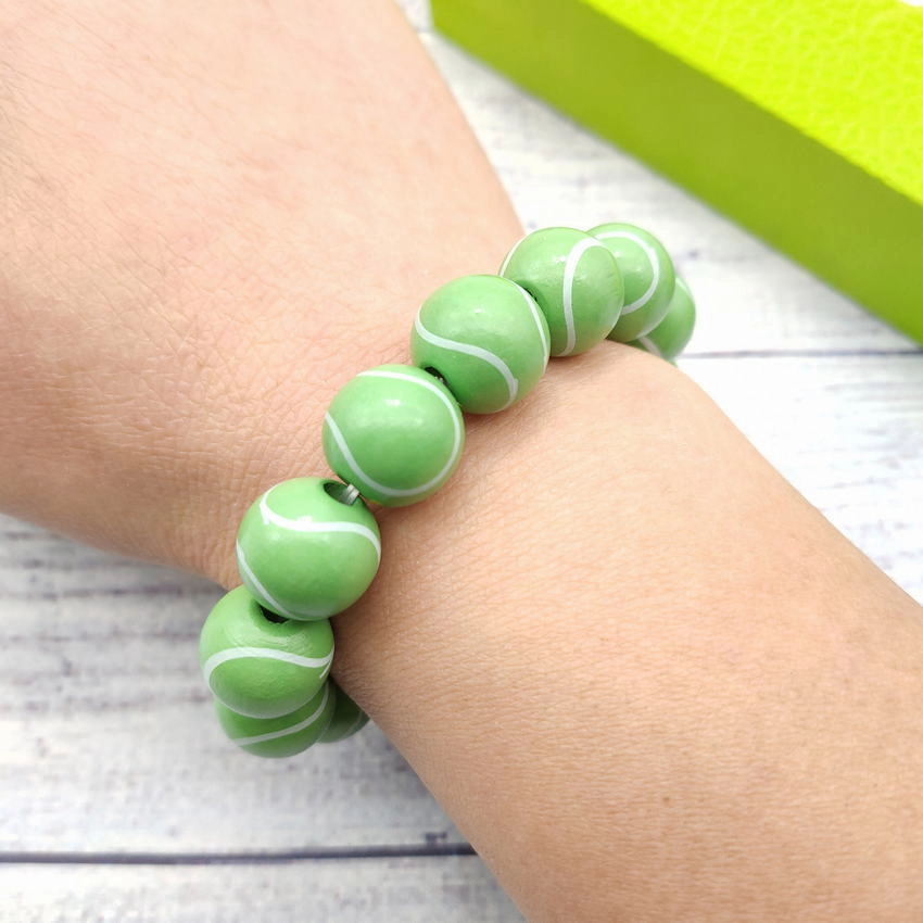 Wholesale American Flag Baseball Softball Basketball Soccer Volleyball Wooden Beads Bracelet