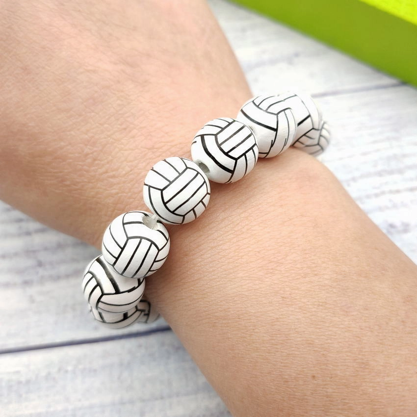 Wholesale American Flag Baseball Softball Basketball Soccer Volleyball Wooden Beads Bracelet