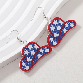 Wholesale American Independence Day Western Cowboy Hat Acrylic Earrings