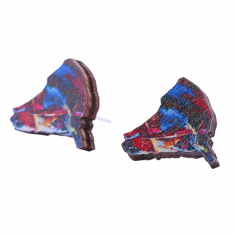 Wholesale American Independence Day Wood Ear Studs