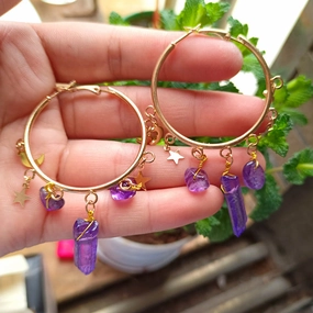Wholesale Amethyst Alloy Earrings