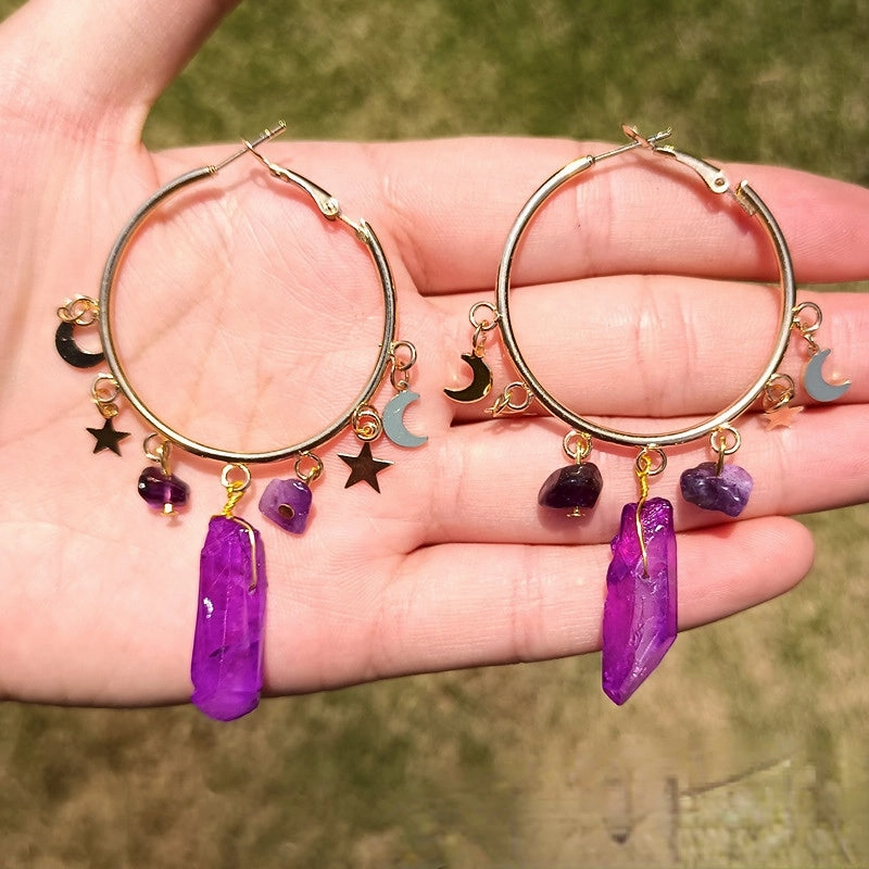 Wholesale Amethyst Alloy Earrings